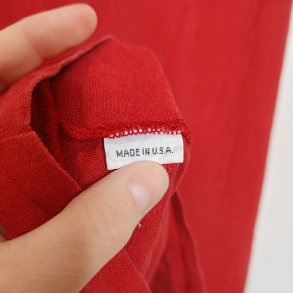 Bryn Walker Vneck Sleeveless Tunic Top Dress Linen Red‎ Ruffle Detail Small A - Picture 10 of 12